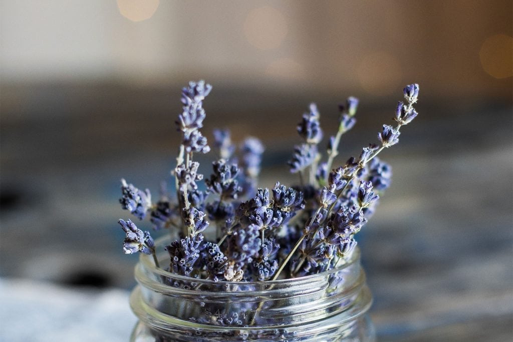 Mason jar with lavender